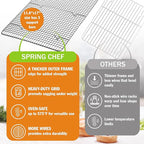 Spring Chef 11.5 x 16.5 Inch Stainless Steel Cooling Racks for Cooling & Baking - Oven Safe - Wire Roasting Racks for Oven Use - Fits Half Sheet Cookie Pan - Dishwasher Safe - Set of 2