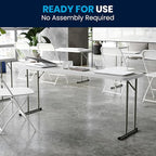 Flash Furniture Kathryn 10 Pack 6-Foot Rectangle Granite White Plastic Folding Training/Seminar Table