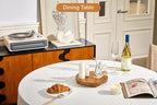 Round 9.4" Acacia Wood Decorative Tray – Farmhouse Wood Riser Pedestal Stand for Kitchen and Bathroom Decor, Counter Display, Vanity Tray (Medium, 9.4" Dia)