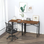 Lutown-Teen 32 inch Folding Small Desk, Writing Gaming Computer Camping Desk for Small Spaces, No Assembly Required Home Office Desk, Mahogany
