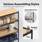 HOMEDANT House 36.2" W 5 Tier Heavy Duty Garage Shelving Adjustable Metal Rack Storage Shelves Standing Shelf Unit Organizers Pantry Closet Office Black 1Pack