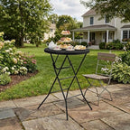 32" Round Folding Table, Portable Bar Height Folding Table with Detachable Legs, Round Foldable Table with HDPE Top for Standing Parties, Balcony, Event, Indoor Outdoor Use (Black, 1 Pack)