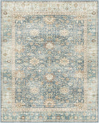 8x10 Vintage Living Room Area Rug - Large Soft Washable Indoor Floor Oriental Farmhouse Rugs for Bedroom, Home Office House Decor, Ocean Terracotta
