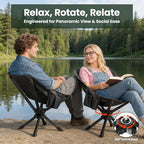 Folding Camping Chairs Lightweight & Portable, No Assembly, 360° Swivel Camping Chair for Adults, Compact Outdoor Chairs for Beach, Lawn, Travel, Backpacking, Hiking, Fishing