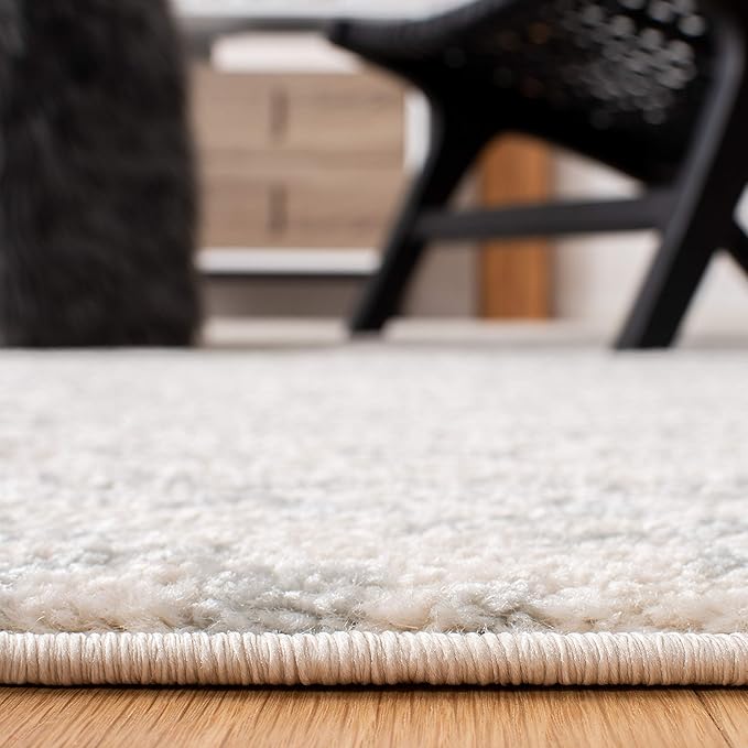 SAFAVIEH Tulum Collection Area Rug - 3' Square, Ivory & Light Grey, Moroccan Boho Tribal Design, Non-Shedding & Easy to Clean, Ideal for Entryway, Foyer, Accent Space, Bedroom (TUL272G)