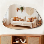 FICTOR Irregular Asymmetrical Wall Mirror, 36" x 24" Modern Decorative Mirror for Entryway, Bathroom, Bedroom, Living Room, Dining Room