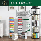 5Tier Rotating Bookshelf, Spinning Bookshelf Tower, 360 ° Display Space Saving