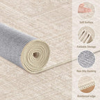 10x12 Area Rug Living Room: Washable Large Vintage Beige Rugs Neutral Non-Slip Soft Stain Resistant Indoor Carpet for Bedroom Nursery Dining Room Under Table Bed Home House Office Playroom