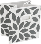 MAX Houser Fabric Storage Bins Cubes Baskets Containers with Dual Plastic Handles for Home Closet Bedroom Drawers Organizers, Flodable,Grey, Set of 6