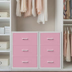 BOLUO Closet Drawers Pink 3 Drawer Dresser for Closet Organizers and Storage Bedroom Dorm Modern