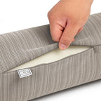Sherry Kline Island Breeze Indoor/Outdoor Corded Neck Bolster Khaki 6"x 18" Set of 2
