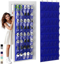 Over the Door Shoe Organizer with 40 Large Breathable Mesh Pockets, Space Saving Shoe Holder, Hanging Shoe Rack for Entryway Bedroom Closet Storage (Navy Blue, 40 Pockets)