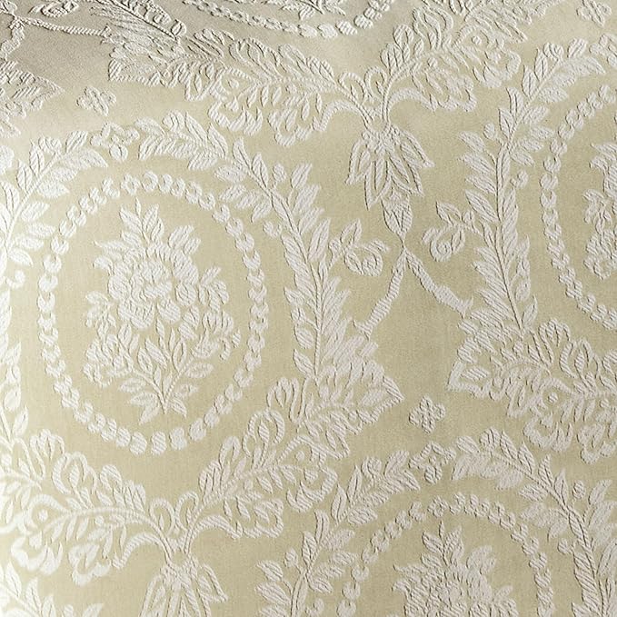 Timeless Vintage Style Bedding | Neutral Sage and Ecru | Textured Matelasse Rose Medallions and Leaves | 6 Pc Lightweight Bed Set: Oversized California King Bedspread, 4 King Shams, & Square Pillow