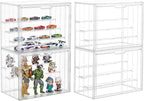 4 Pack Display Case for Collectibles 4 Layer Updated Adjustable Acrylic Display