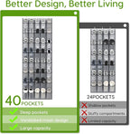 Over the Door Shoe Organizer with 40 Large Breathable Mesh Pockets, Space Saving Shoe Holder, Hanging Shoe Rack for Entryway Bedroom Closet Storage (Grey, 80 Pockets)