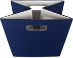 DII Poly-Cube Storage Collection Hard Sided, Collapsible Solid, Large, Nautical Blue