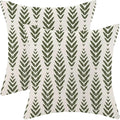 BETGINY Sage Green Boho Pillow Covers 22 x 22 Inch Pack of 2, Bohemian Ethnic Herringbone Pattern Decorative Throw Pillow Covers Vintage Linen Farmhouse Outdoor Pillowcase for Bedroom Home Sofa Decor