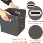 Yunkeeeper storage bins Cubes, Fabric Cube Organizer with Handle, Foldable Cube Bins for Cloth or Accessary Storage, 11x11x11, Set of 3,(Gray)