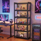 Magshion Display Cabinet with Acrylic Doors, 5-Tier Curio Cabinet