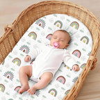 Baby Bassinet Sheets for Baby Boy Girls,4-Pack Fitted Bassinet Sheets Set Compatible with Halo Bassinest Swivel Sleeper,Baby Delight,Angelbliss,32"X16" (Egg Collection)