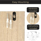 BLU MONACO Wall-Mounted Mail and Key Holder – Natural Wood 2-Tier Letter Organizer with 3 Hooks | Entryway Command Center for Mail, Keys, and Documents