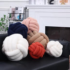 Petrella Knot Pillow Ball Round Throw Pillows Home Decor Cushion Decorative Aesthetic Throw Pillows，Lambswool Khaki 11inch