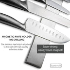 Premium Magnetic Knife Strip for Wall no Drilling – 12 Inch Stainless Steel Magnetic Knife Holder with Neodymium Magnet Strong Adhesive Tape - Lightweight Kitchen Magnet Knife Bar
