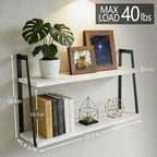 SRIWATANA Floating Wall Shelves, Rustic Wood Shelves Book Shelves Wall Mounted Ideal Room Decor (White)