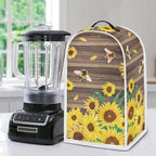 Talayituse Bee Sunflower Wood Print Blender Dust Cover, Fingerprint Protection Cover for Stand Mixer or Coffee Machine, Home Kitchen Appliance Covers for Stain Dust Resistant Supplies