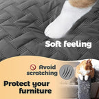 gogobunny 100% Double Sided Waterproof Dog Blanket Soft Pet Bed Cover Reversible Protect Furniture Couch Sofa Car for Puppy Cat Kids (Dark Grey/Light Grey, 82x120 Inch (Pack of 1))