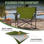 Timber Ridge XXL Director’s Chair – Heavy Duty Folding Camping Chair for Adults, 500lb Capacity, Extra Wide Padded Seat for Camping, Sports, Lawn, Courtyard, and Outdoor Use, Green