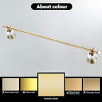 WINCASE Gold Towel Bar, Adjustable Crystal Towel Holder, Golden Finished Bathroom Single Towel Racks Rail Wall Mounted