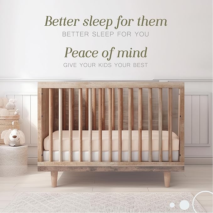 Bella Coterie Luxury Bamboo Viscose Crib Sheet | Organically Grown | Ultra Soft | Cooling for Better Sleep | Deep Pocket Fitted Sheet for Crib & Toddler Mattress | 100% Organically Grown [Champagne]