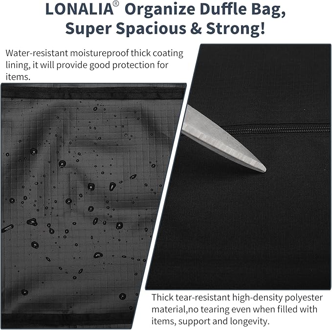 36 Inch Large Duffle Bag for Travel - 100L Extra Large Heavy Duty Duffel Bag with 2 Sides Handles, Sport Equipment Storage Bag for Camping-Black