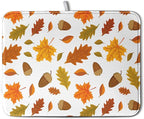 Fall Leaves Dish Drainer Mat - Absorbent Drying Mat for Counter - 18x24 Inch, Orange Maple Leaf Pattern