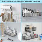 vivinin 15 Pack Shower Caddy Adhesive Replacement, Shower Shelf Adhesive No Drilling, Adhesive Hooks for Showe Caddy, Soap Holder, and Kitchen Racks