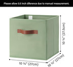 GRANNY SAYS 11 Inch Cube Storage Bins, Collapsible Fabric Storage Cubes with Handle, Closet Baskets for Organization, Storage Cubes for Shelves, Closet, Sage Green, 6-Pack