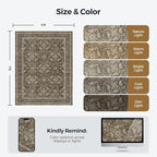 WITSHOCK Living Room Area Rugs 5x7: Soft Non-Slip Backing Washable Rugs Vintage Large Carpet for Bedroom Office Dining Room Kitchen Stain Resistant Home Decor Rug, Dark Brown