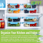 FIT Strong & Healthy Glass Meal Prep Containers, 2 & 3 Compartments - Portion Control, Lunch Container Set, Food Storage, Airtight Lids, Oven & Freezer Safe, Leak-Proof Bento Box, 32 oz, Blue, 4 Pack