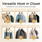 HOUSE DAY Space Saving Hanger Hooks 60 Pack, Black Clothes Hanger Connector Hooks, Heavy Duty Hanger Hooks Space Saver, Premium College Dorm Room Essentials, Good Closet Organizers and Storage