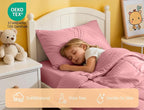 ZPECC Toddler Bedding Set - 4 Piece Hypoallergenic Baby Crib Bedding Set for Boys and Girls, Includes Toddler Comforter, Flat Sheet, Fitted Sheet and Pillowcase, Dusty Rose