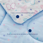 JHXHMX Butterfly Toddler Bedding Set for Girls,4 Pieces Bed-in-a-Bag Toddler Bed Set,Soft Crib Comforter Sheet Set Including Comforter,Fitted Sheet,Flat Sheet and Pillowcase-White
