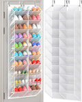 UVIAHOMI 20-30 Pairs Over the Door Shoe Organizer, Breathable Pocket Hanging Shoe Storage for Closet, 10-Tier Door Shoes Rack, Handing Shoes Holder Fit All the Family's Sneakers, Boots, Heels, White
