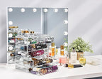 Sorbus Acrylic Makeup Organizer Set, 6-Drawer Vanity & Countertop Cosmetic Storage with Small & Wide Drawers, Diamond Makeup Storage for Brushes, Lipsticks, Jewelry – Holiday Gift for Women & Teens
