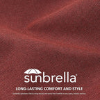 Sunbrella Outdoor Separate High Back Cushion Seat Pads, 2-Pack 44 x 21 Inch Water-Repellent & Fade-Resistant Patio Furniture Cushions with Ties for Adirondack, Rocking Chairs, Spectrum Brick
