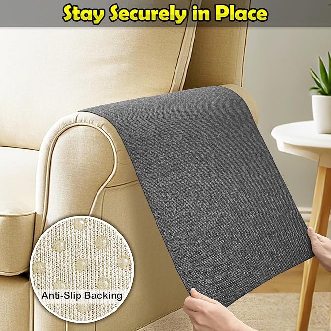 Couch Arm Covers, Waterproof Armrest Cover for Sofa, Armchair, Loveseat, Non-Slip Recliner Arm Cover, Sofa Arm Covers, Headrest Covers, Arm Chair Covers Set of 2 (Dark Gray, 28"×24")
