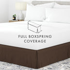 Linen Market Bed Skirt - Ultra Soft Microfiber - Easy Fit with 14 Inch Tailored Drop - Hotel Quality, Shrinkage & Fade Resistant - Bed Cover - Queen Bed Set - Bedroom Décor - (Queen, Chocolate)