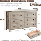 T4TREAM Farmhouse 6 Drawers Dresser