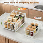 Freezer Organizer Bins, Enlarged Stackable Deep Chest Freezer Organizer Bins, Foldable Baskets with Handles, Storage Container Baskets for 5 to 9 Cu.FT Deep Freezer Sort Frozen Meats (white 3 pack)