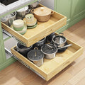 2Pack Pull Out Cabinet Organizer, Soft Close Wooden Slide Out Drawers for Pots, Full-extension Roll Out Shelves for Kitchen Cabinets, Pantry Organization, Bottom and Side Mount( 21"W X 21"D x 3.4''H)